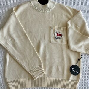 Tombolo Cream Sweater with Embroidered Detail - NWT
